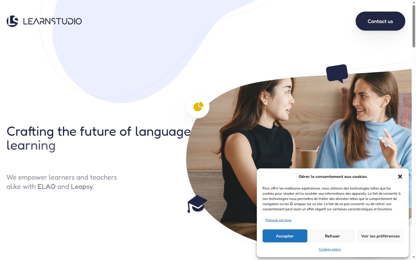 Captura de ecrã do banner de consentimento apresentado antes de qualquer interação