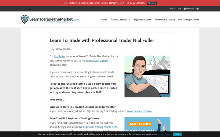 Screenshot of learntotradethemarkets.com