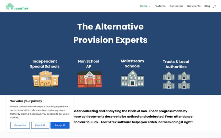 Screenshot of learntrek.co.uk