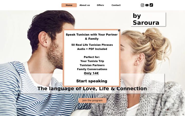 Screenshot of learntunisian.com