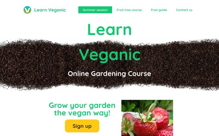 Screenshot of learnveganic.com
