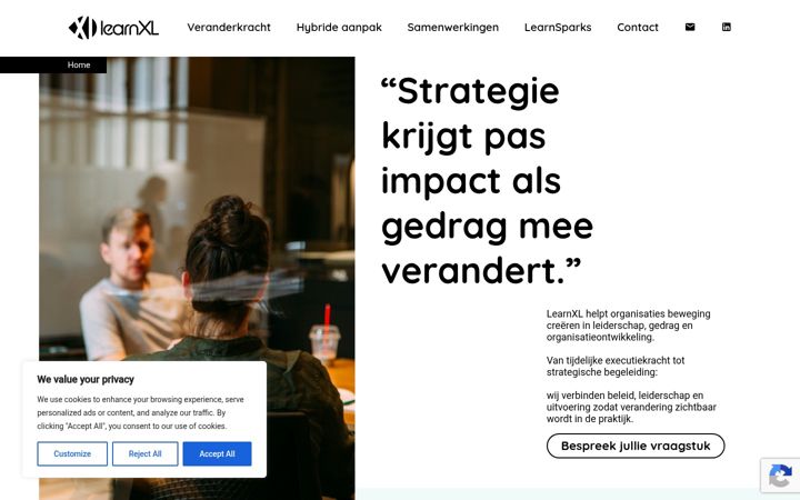 Screenshot of learnxl.nl