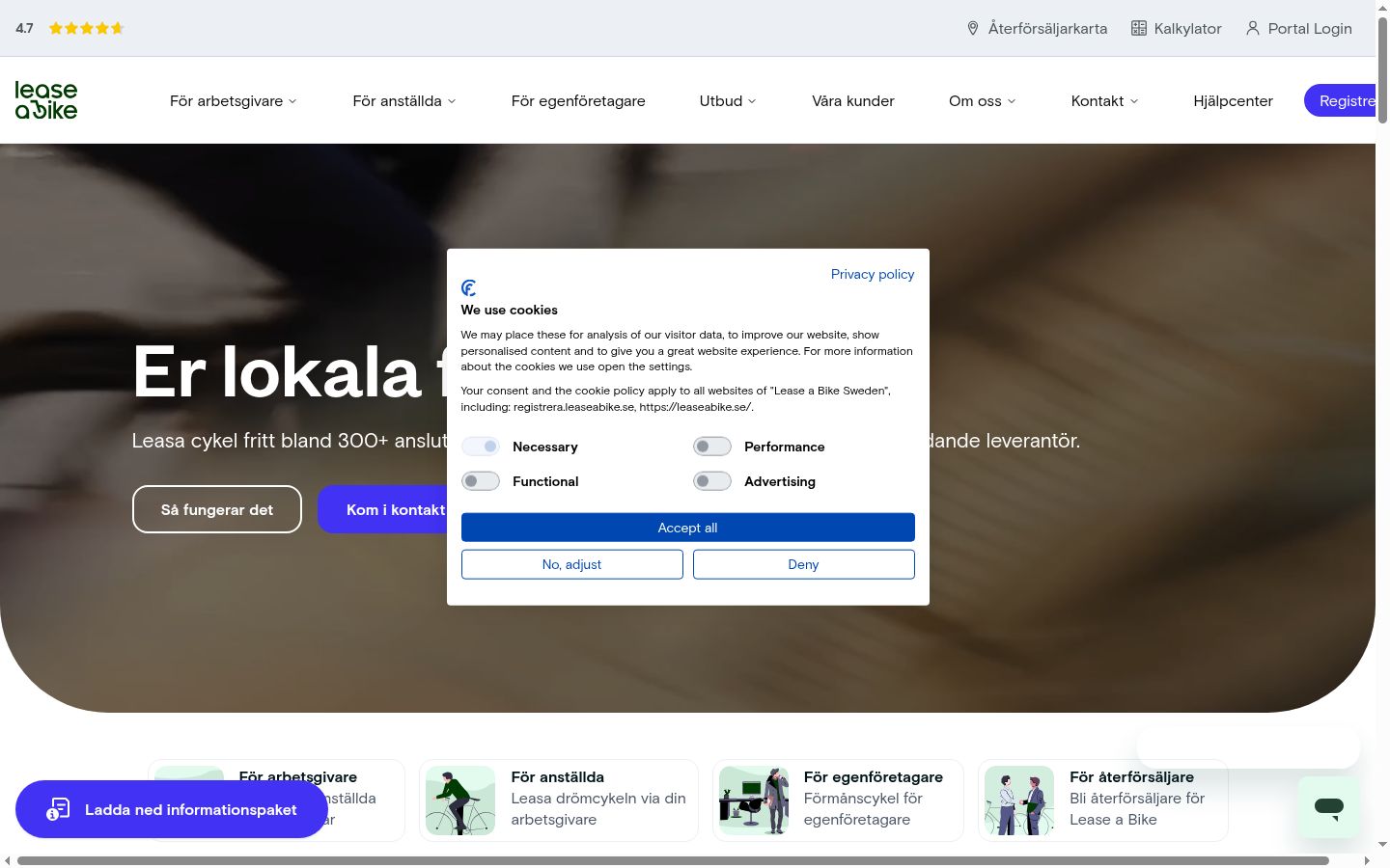 Snímek obrazovky baneru souhlasu zobrazeného před jakoukoli interakcí
