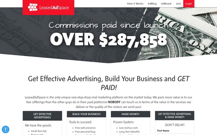 Screenshot of leasedadspace.com
