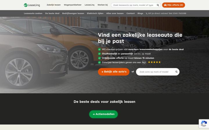 Skærmbillede af leaselinq.nl