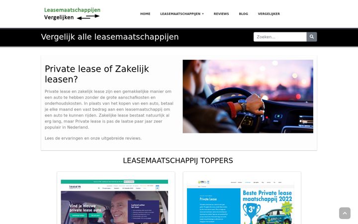 Screenshot of leasemaatschappijvergelijken.nl