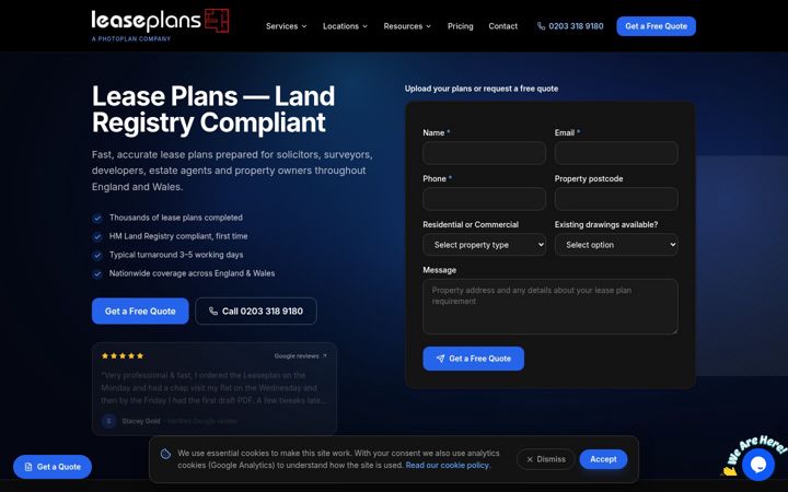 Screenshot of leaseplans-photoplan.co.uk