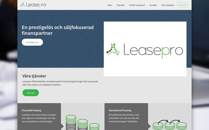 Screenshot of leasepro.se