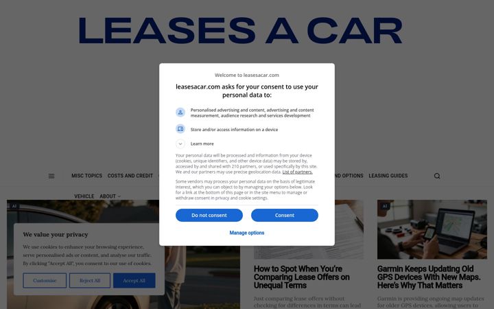 Screenshot of leasesacar.com