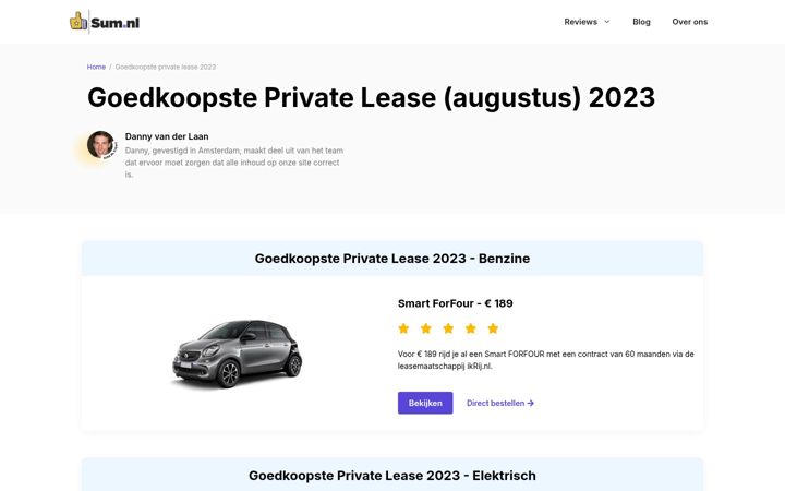Screenshot of leasescanner.nl