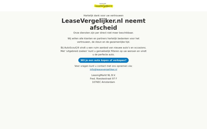 Screenshot of leasetrader.nl