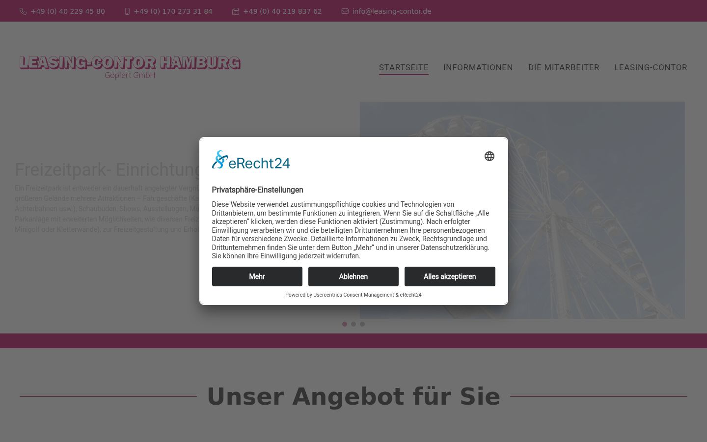 Screenshot del banner di consenso mostrato prima di qualsiasi interazione