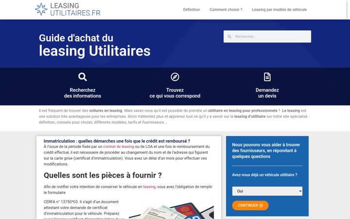 Screenshot of leasing-utilitaires.fr