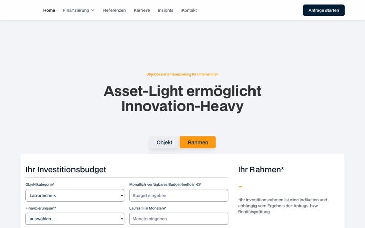 Screenshot of leasing.services