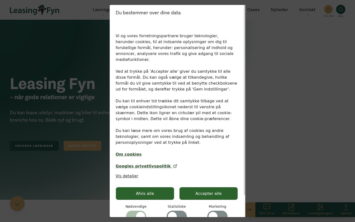 Screenshot del banner di consenso mostrato prima di qualsiasi interazione