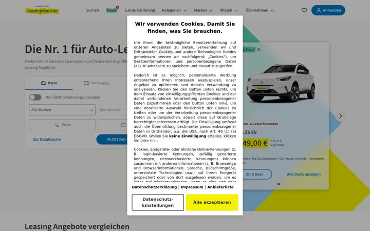 Screenshot of leasingmarkt.de