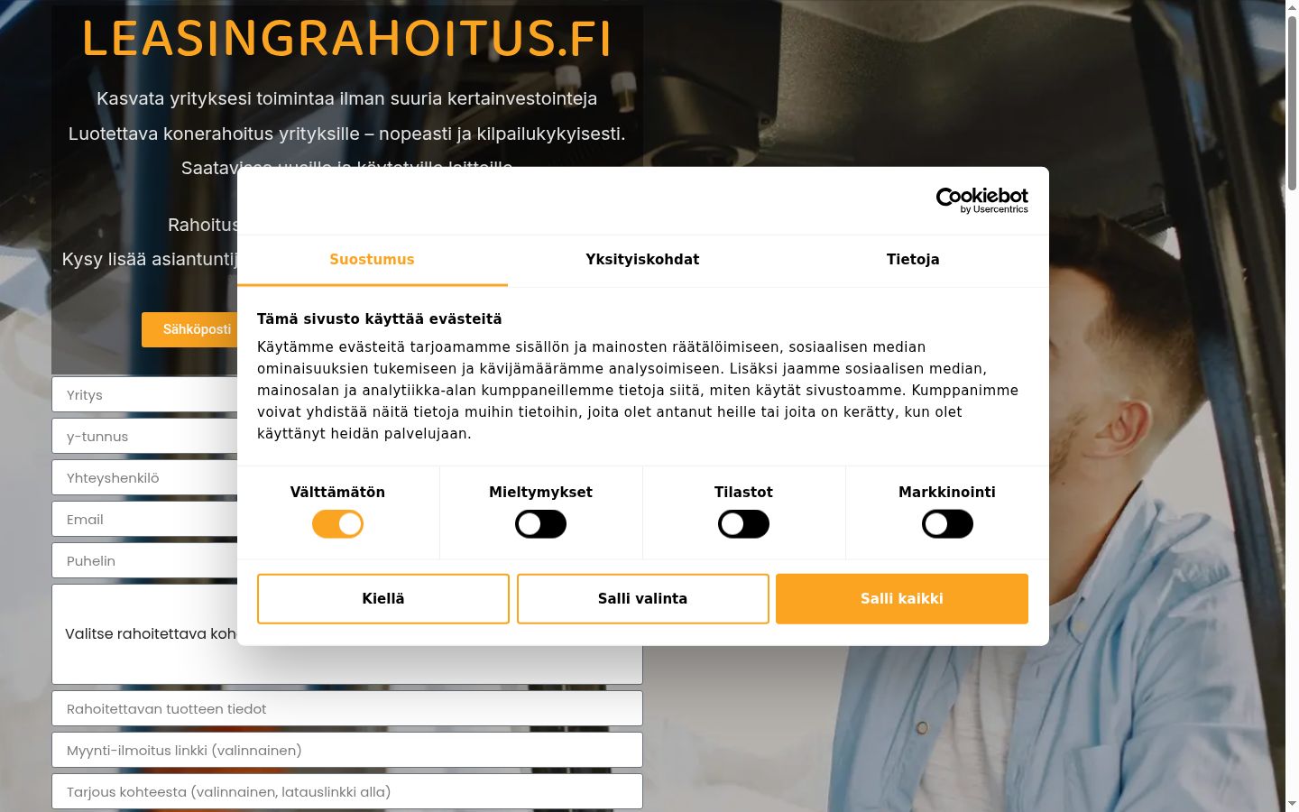 Ekrānuzņēmums ar piekrišanas baneri, kas tika rādīts pirms jebkādas mijiedarbības