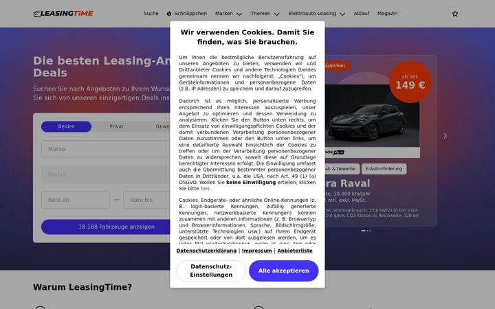 Screenshot of leasingtime.de