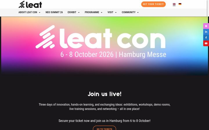 Screenshot of leatcon.com