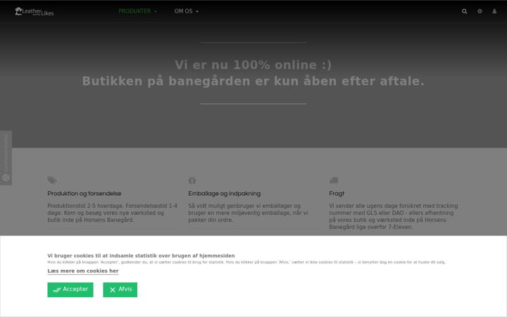 Screenshot of leatherandthelikes.dk