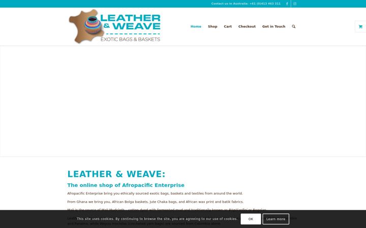 Screenshot of leatherandweave.com