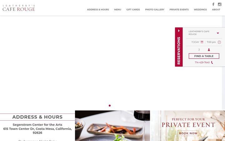 Screenshot of leatherbyscaferouge.com