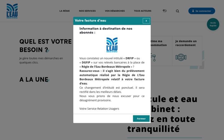 Screenshot of leaubordeauxmetropole.fr
