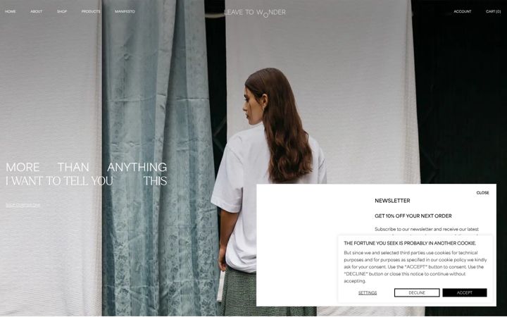 Screenshot of leavetowonder.com