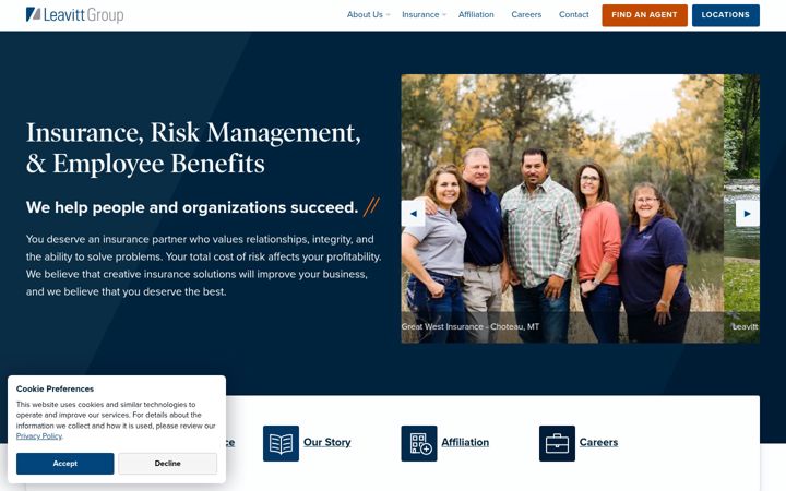 Screenshot of leavitt.com