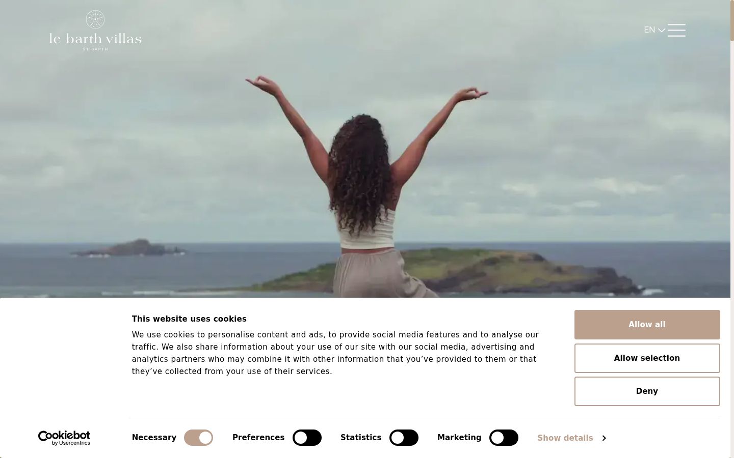 Screenshot del banner di consenso mostrato prima di qualsiasi interazione