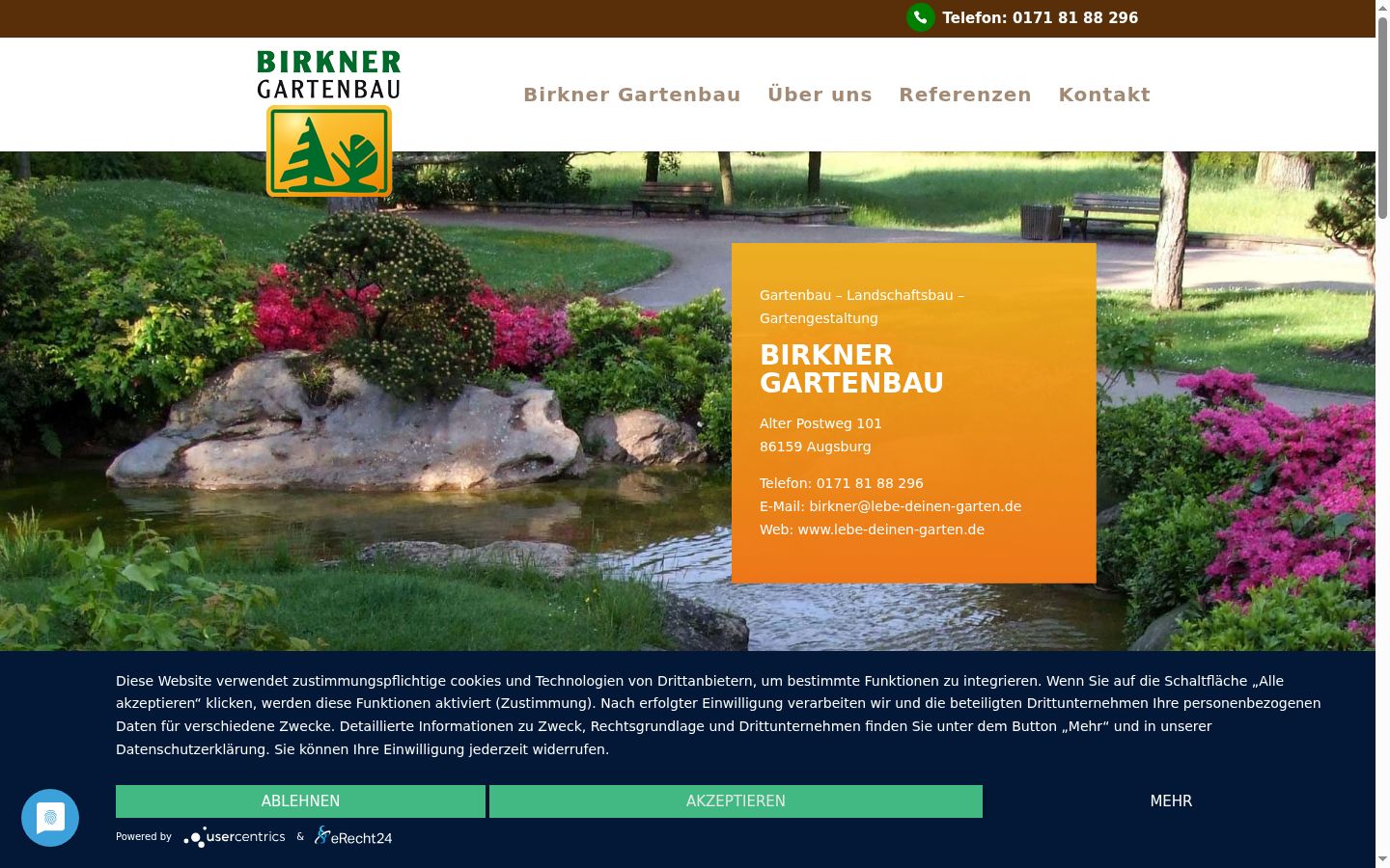 Screenshot del banner di consenso mostrato prima di qualsiasi interazione