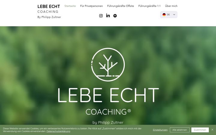 Screenshot of lebe-echt-coaching.de
