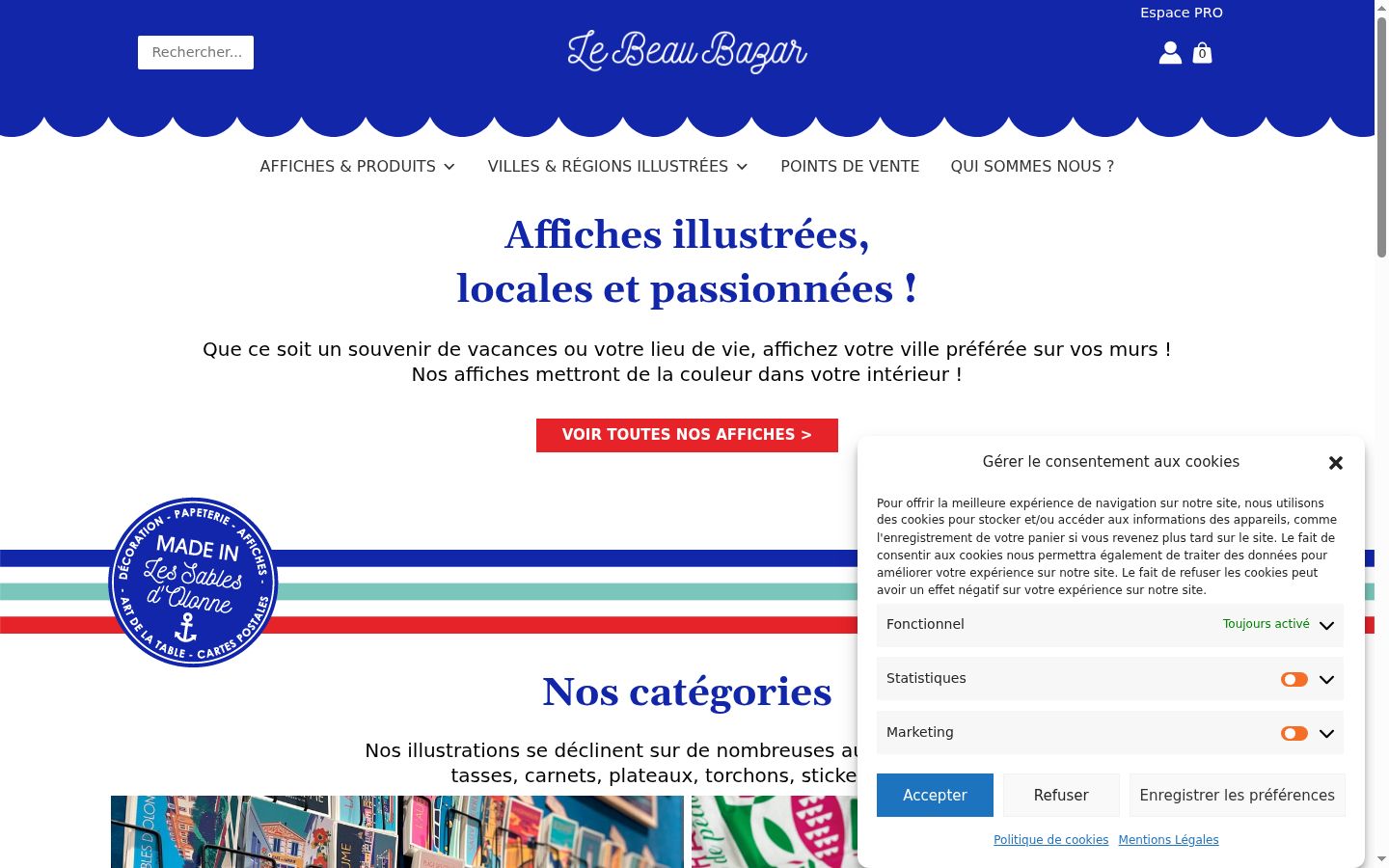 Screenshot del banner di consenso mostrato prima di qualsiasi interazione