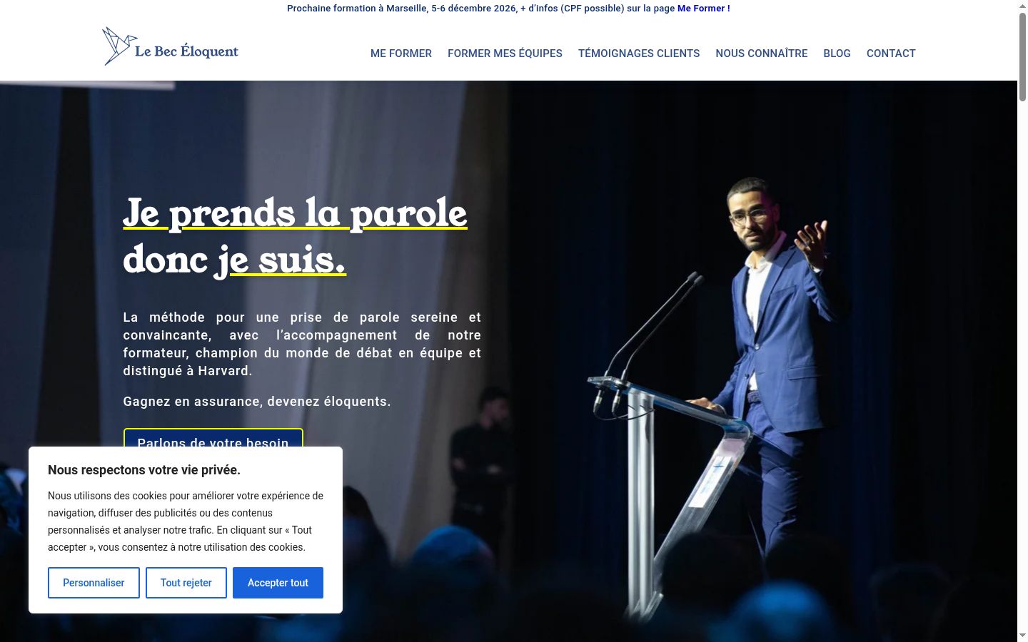 Screenshot tal-banner tal-kunsens muri qabel kwalunkwe interazzjoni
