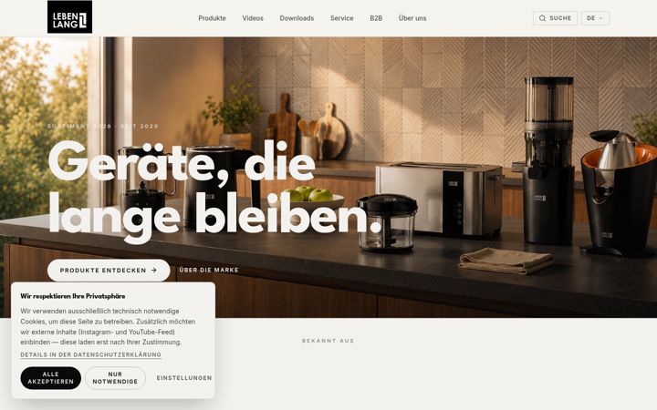 Screenshot of lebenlang.eu