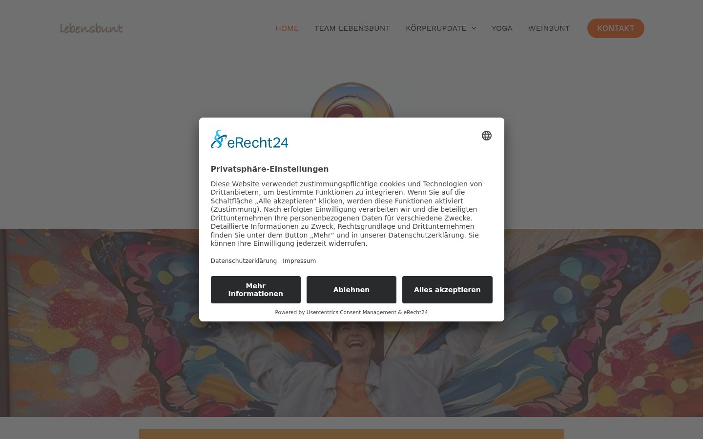Screenshot del banner di consenso mostrato prima di qualsiasi interazione