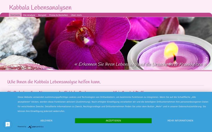 Screenshot of lebensanalysen-mit-kabbala.com