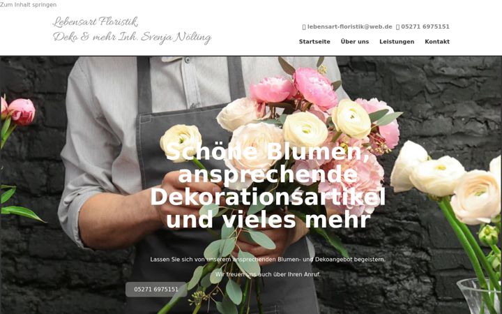 Screenshot of lebensart-floristik.de