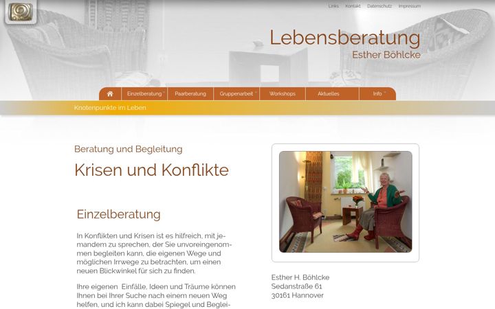Screenshot of lebensberatung-esther-boehlcke.de