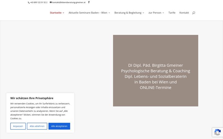 Screenshot of lebensberatung-gmeiner.at