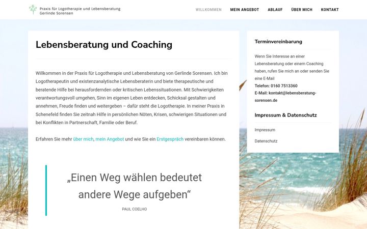 Screenshot of lebensberatung-sorensen.de