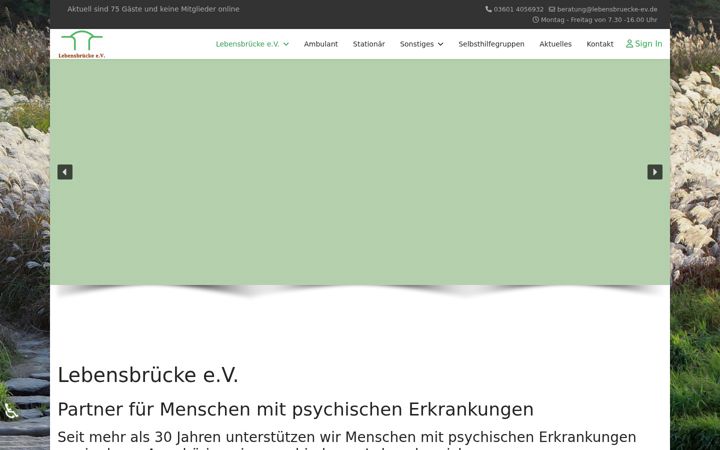 Screenshot of lebensbruecke-ev.de