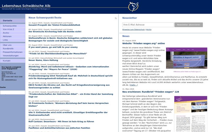 Screenshot of lebenshaus-alb.de