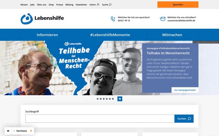Screenshot of lebenshilfe.de