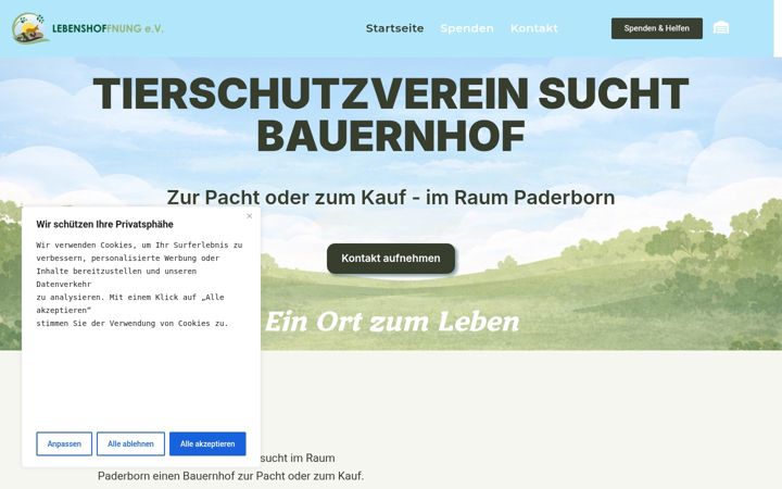 Screenshot of lebenshoffnung-ev.de