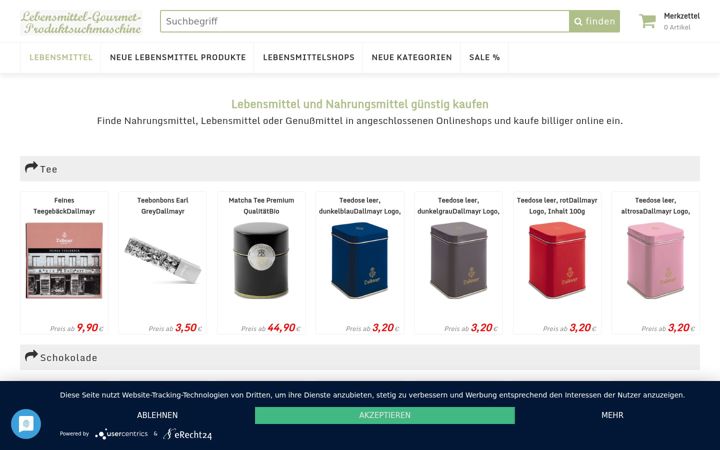 Screenshot of lebensmittelsupermarkt.com