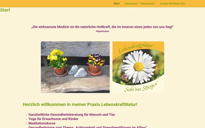 Screenshot of lebensraum-yoga.de