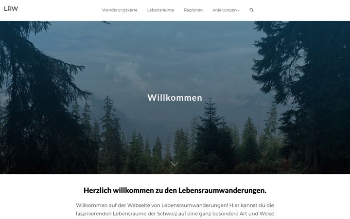 Screenshot of lebensraumwanderungen.ch