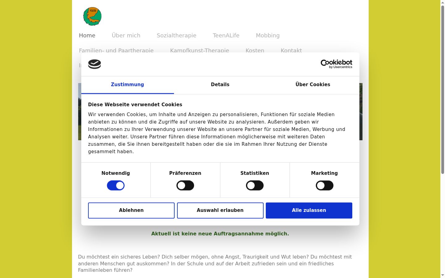Snímek obrazovky baneru souhlasu zobrazeného před jakoukoli interakcí