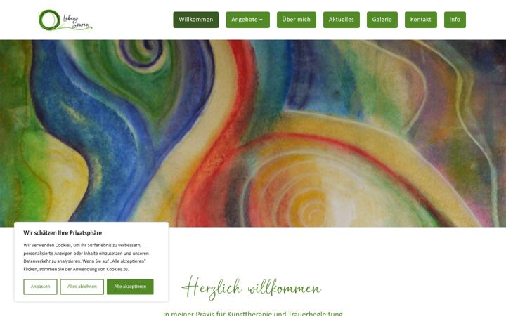Screenshot of lebensspuren-kunsttherapie.de